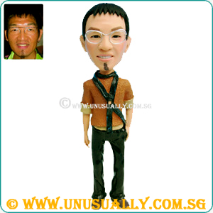 Custom 3D Caricature Male Figurine In Sweater Attire